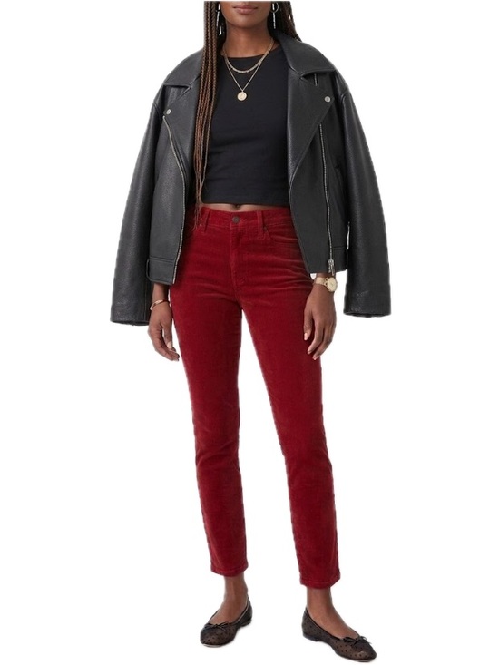 Ag Adriano Goldschmied Denim - AG Adriano Goldschmied The Farrah High Rise Ankle Jeans Dark Red 30 EUC